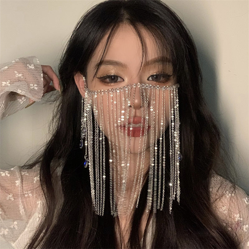 水滴宝石ヘアジュエリー、写真マスクジュエリー