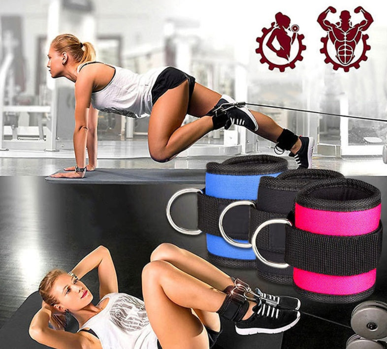 New D-Ring Ankle Strap Buckle Adjustable Ankle Weights Gym Leg Ankle Cuff Power Weight Lifting Fitness Rope 1/2 Piece