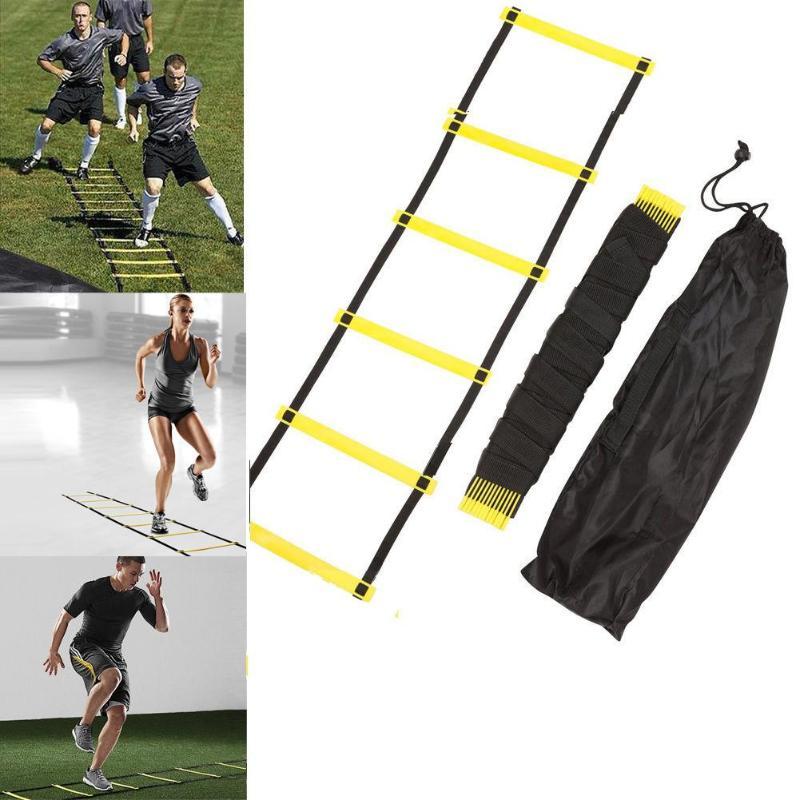 サッカーアジリティトレーニング用ラダー、スピードスケール、階段、ナイロンストラップ、フィットネス機器
