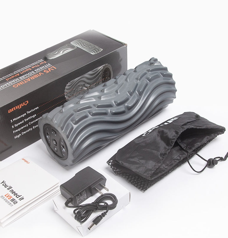USB Electric Massage Yoga Massager Stove Pipe Vibration Shiatsu Massage Column Foam Roller Block for Relieving Muscle Pain