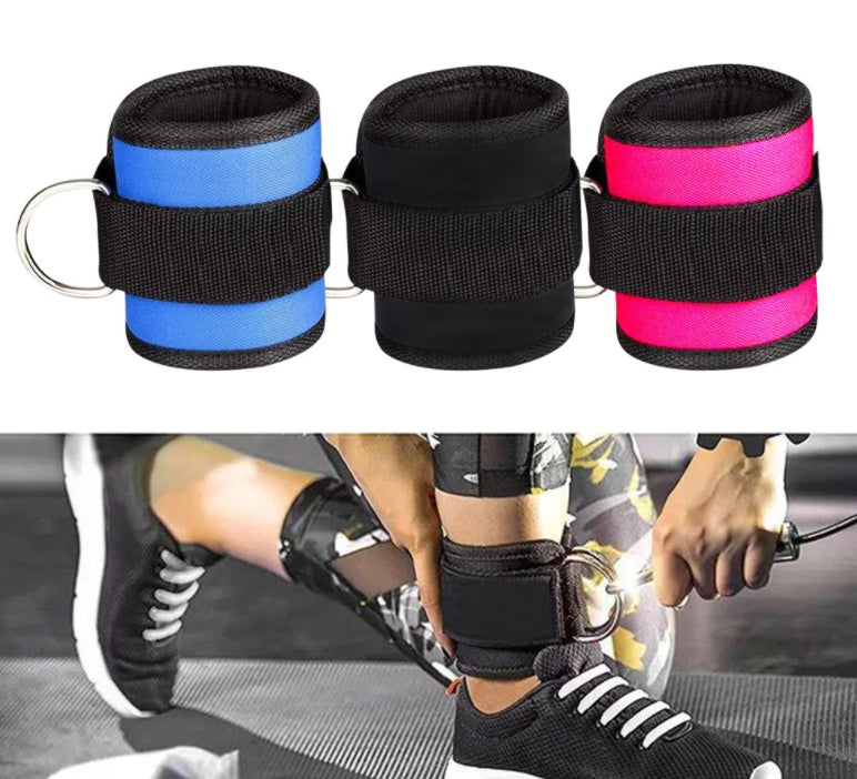 New D-Ring Ankle Strap Buckle Adjustable Ankle Weights Gym Leg Ankle Cuff Power Weight Lifting Fitness Rope 1/2 Piece