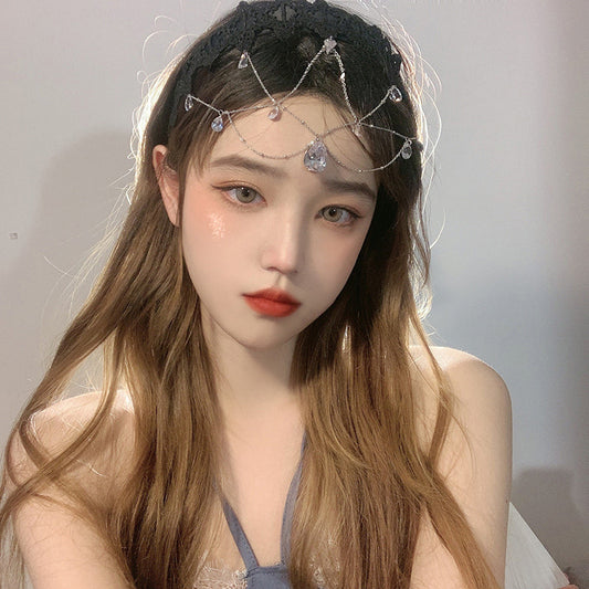 水滴宝石ヘアジュエリー、写真マスクジュエリー