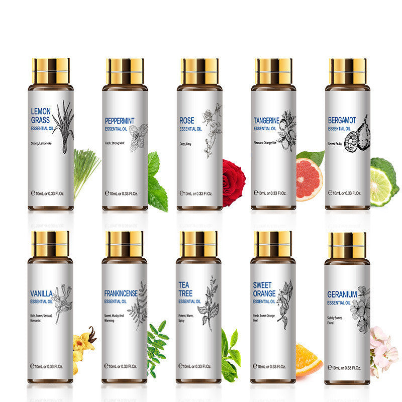 植物アロマセラピーエッセンシャルオイル 10ml・ ラベンダー・ バラ ・ティーツリー