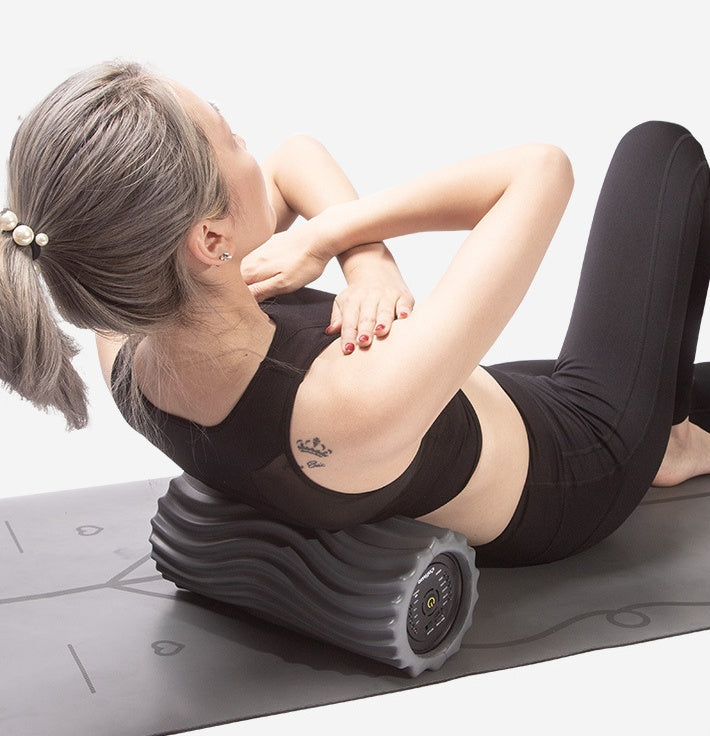USB Electric Massage Yoga Massager Stove Pipe Vibration Shiatsu Massage Column Foam Roller Block for Relieving Muscle Pain 