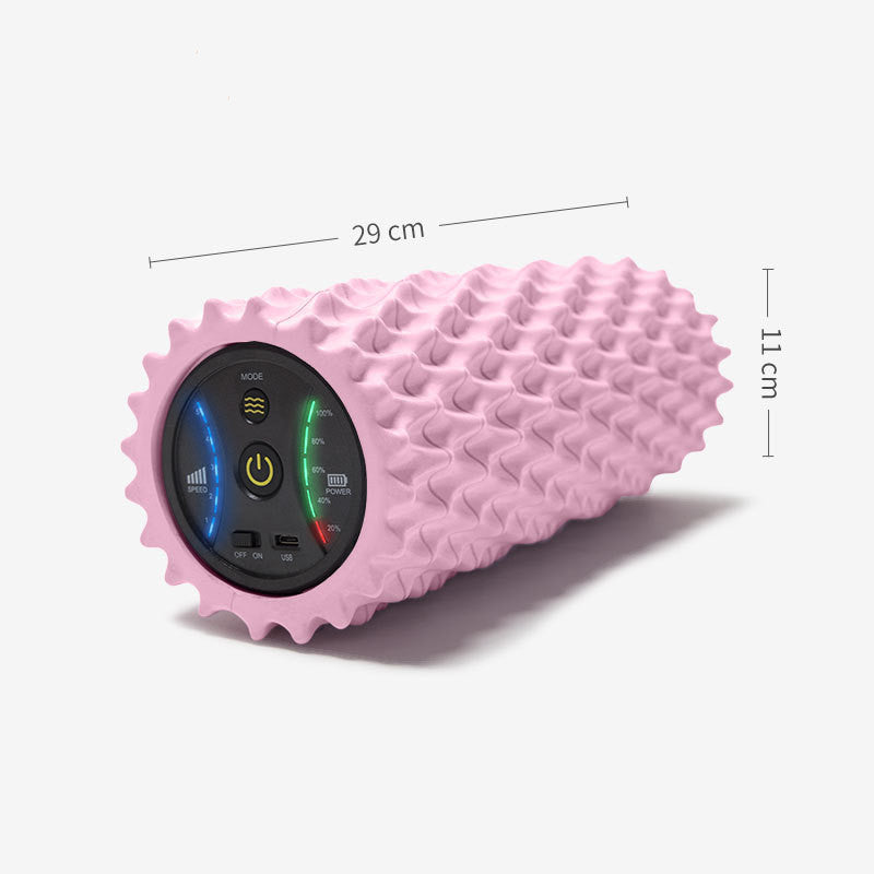 USB Electric Massage Yoga Massager Stove Pipe Vibration Shiatsu Massage Column Foam Roller Block for Relieving Muscle Pain 