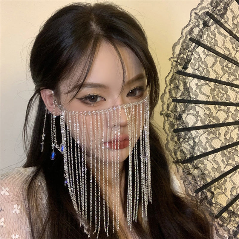 水滴宝石ヘアジュエリー、写真マスクジュエリー