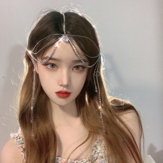 水滴宝石ヘアジュエリー、写真マスクジュエリー