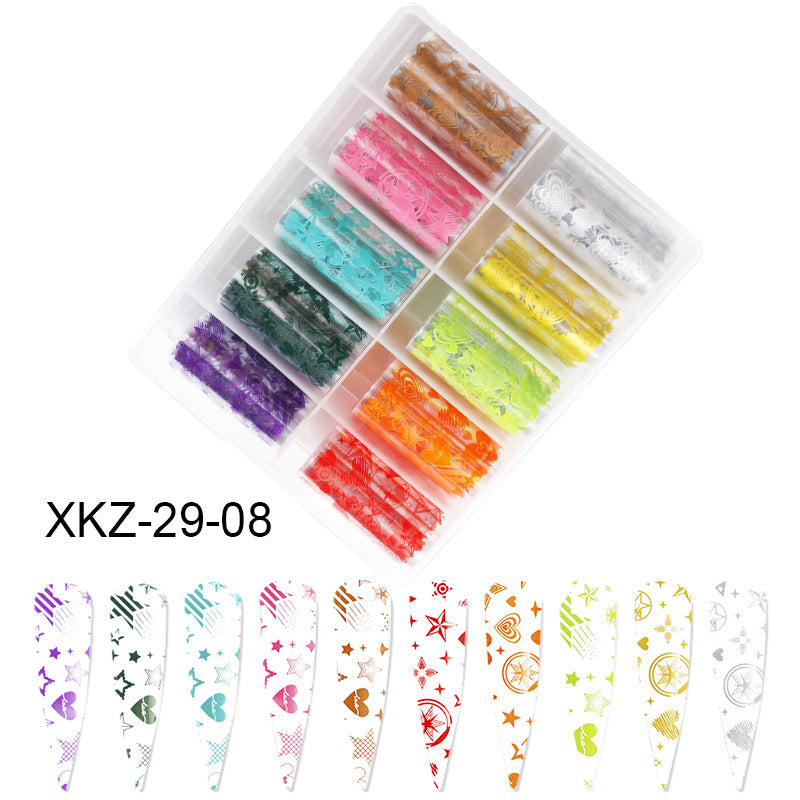 ネイル バタフライ レーザー スター 転写ペーパー ・DIY 欧米風 ネイルスター 転写ペーパー ステッカー