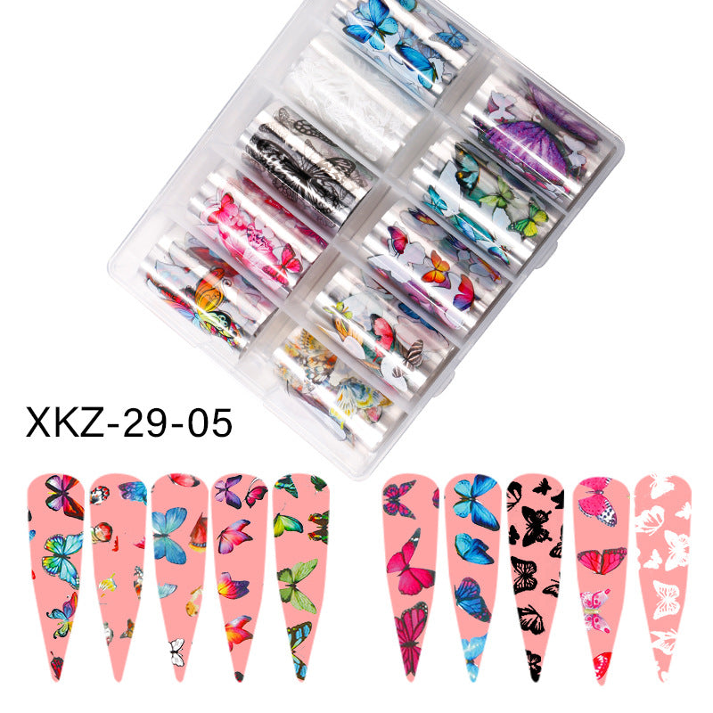 ネイル バタフライ レーザー スター 転写ペーパー ・DIY 欧米風 ネイルスター 転写ペーパー ステッカー