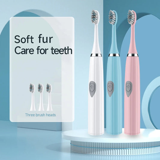 Electric Toothbrush for Adults, Soft DuPont Bristles, Portable Battery, Durable, IPX7 Waterproof, Intelligent Effective Oral Care