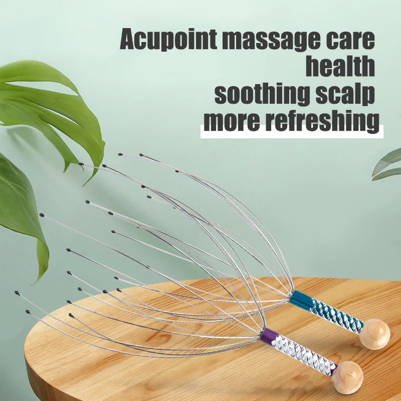 1pc Head Massager Octopus Scalp Scratching Tool Non-Soul Extractor Sacred Tool Extraction Health and Wellness Head Therapy