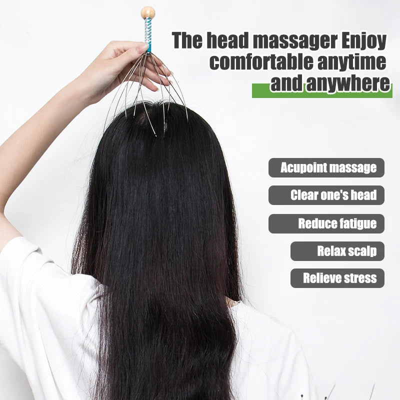 1pc Head Massager Octopus Scalp Scratching Tool Non-Soul Extractor Sacred Tool Extraction Health and Wellness Head Therapy