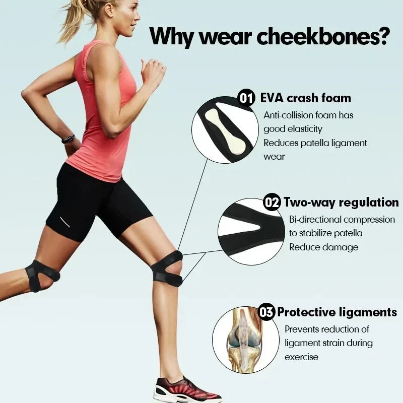 1Pcs Adjustable Sports Knee Pads Patella Band Elastic Bandage Band Football Basketball Sports Knee Pads Fitness Sports Knee Brace