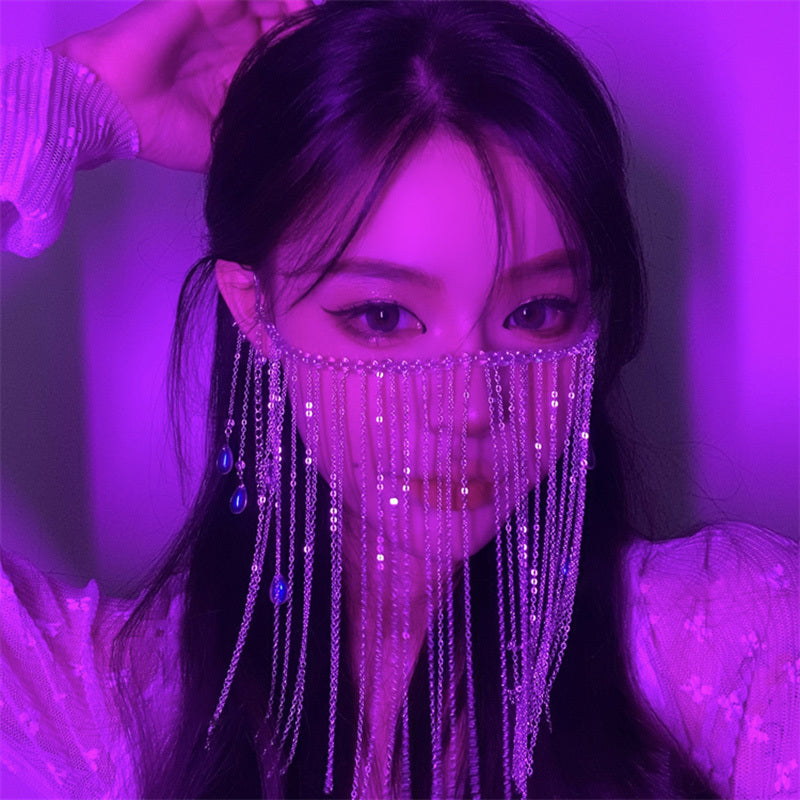 水滴宝石ヘアジュエリー、写真マスクジュエリー